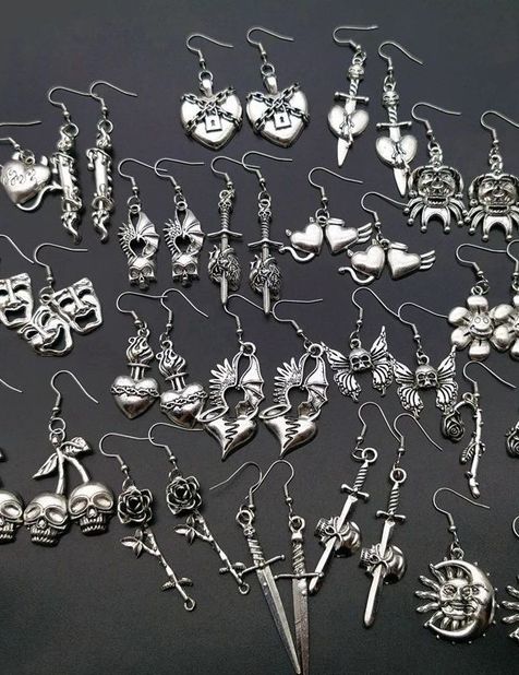 Boucles d'oreilles pendantes en métal