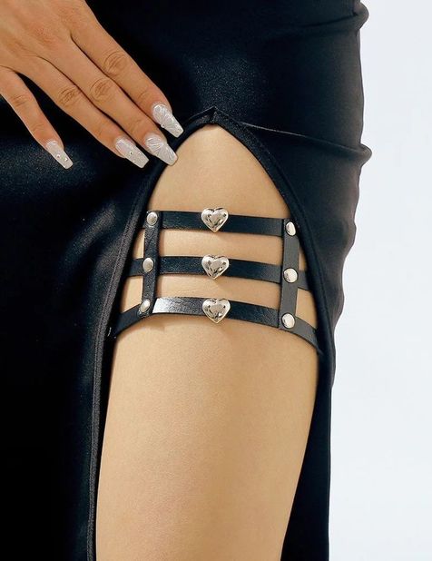 Ceinture de cuisse en cuir élastique pour femme